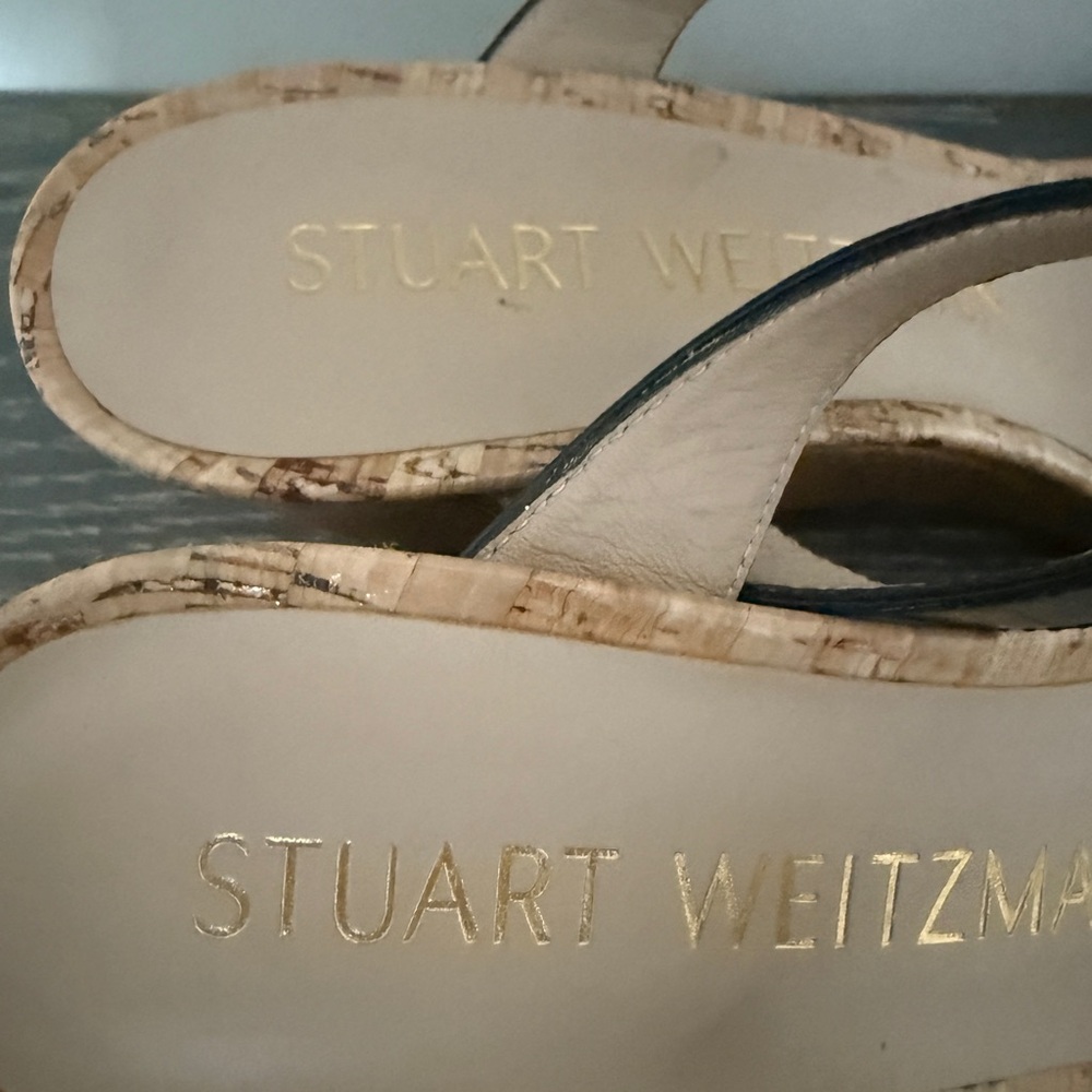 Stuart Weitzman Aleena 50 Wedge Sandals Sz 8 - Picture 7 of 9
